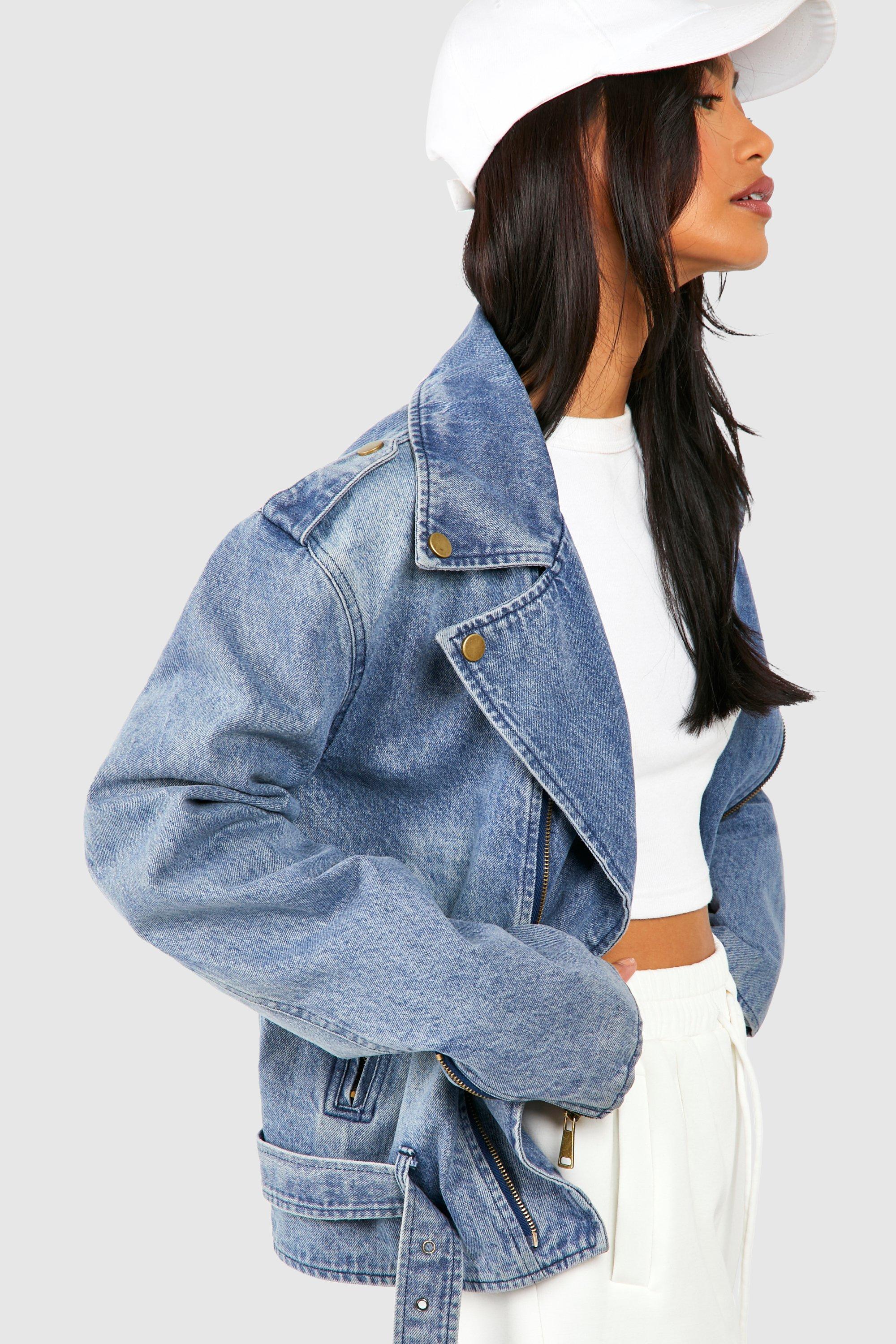 Denim store moto jacket